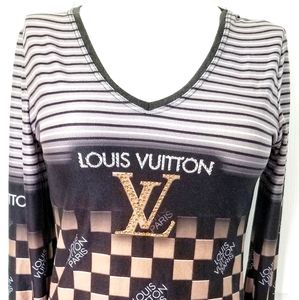 Louis Vuitton womens Fancy Logo T- shirt.